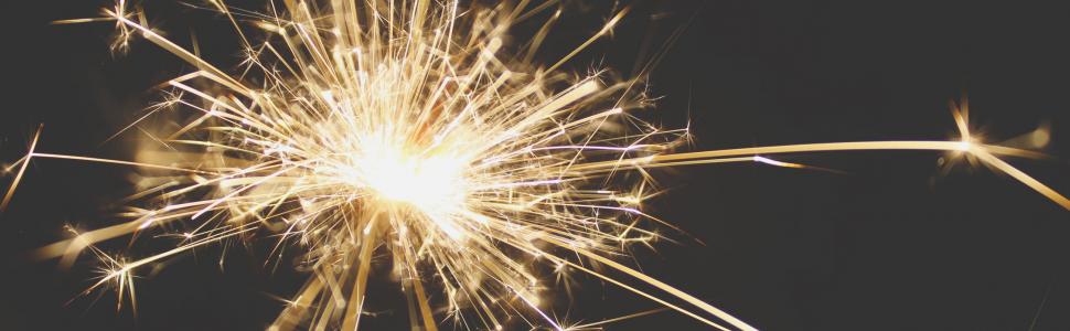 sparklers at night