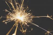 sparklers at night