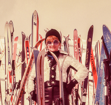 Vintage Photo of Woman With Skis